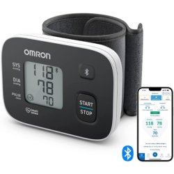 OMRON RS3 Intelli IT Wrist Blood Pressure Monitor with Free Smartphone App for iOS/Android 60 Memory Spaces
