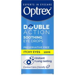 Optrex Double Action Soothing Eye Drops for Itchy Eyes - Lubricates and Soothes