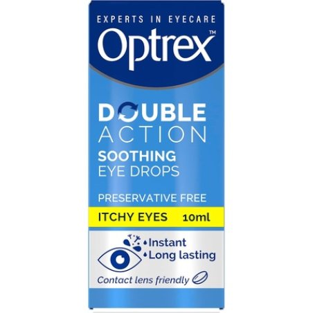 Optrex Double Action Soothing Eye Drops for Itchy Eyes - Lubricates and Soothes