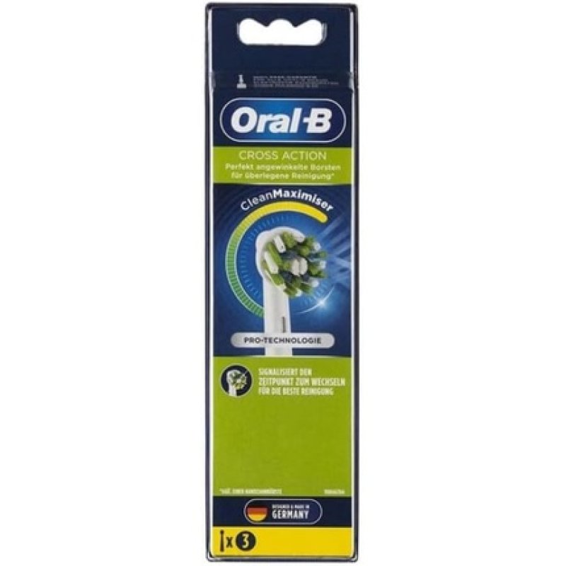 Oral-B Pro CrossAction Replacement Heads Pack of 3 Suitable for Mailboxes White 3 Count