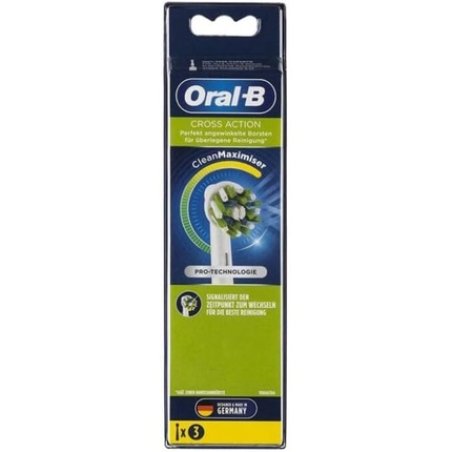 Oral-B Pro CrossAction Replacement Heads Pack of 3 Suitable for Mailboxes White 3 Count