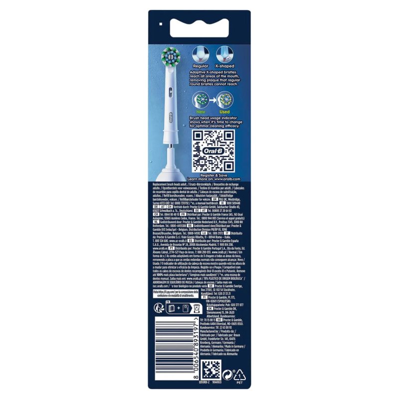 Oral-B CrossAction 2 pièce(s) Blanc