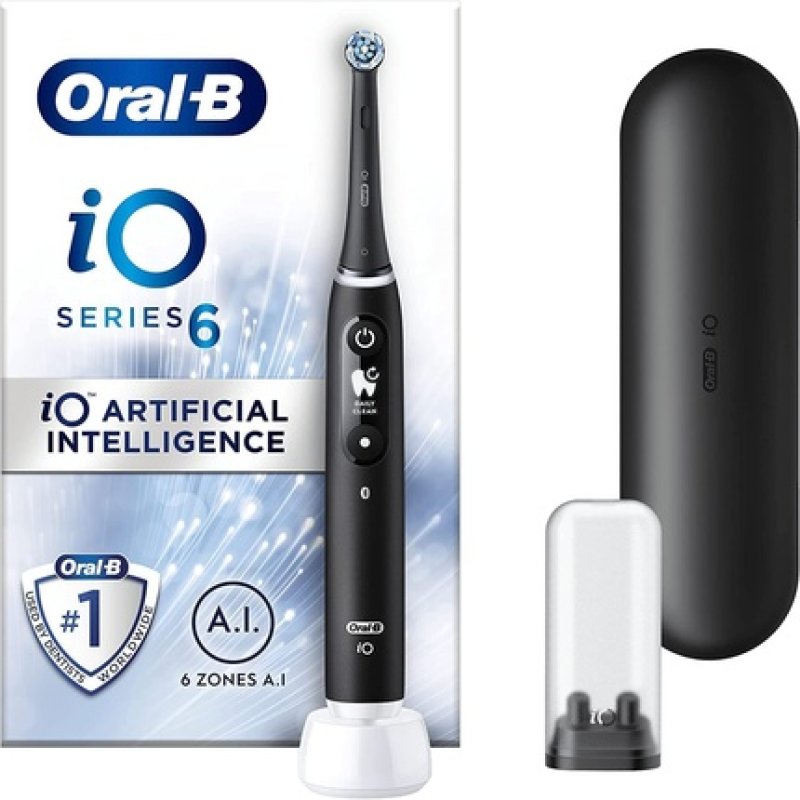 Oral-B iO6 Electric Toothbrush with Revolutionary iO Technology 5 Modes with Teeth Whitening Black Lava