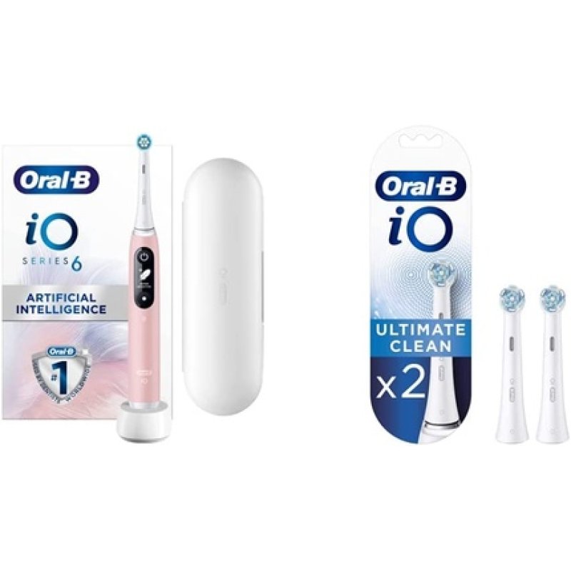 Oral-B iO6 Electric Toothbrush with 5 Modes and Travel Case - Pink Sand
