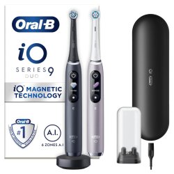 Oralb Io9 Black Lava & Rose Quartz Electric Toothbrush 2 Pack