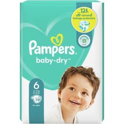 Pampers Baby-Dry Nappies Size 6 13-18kg Pack Of 19 Size 6 19