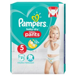 Pampers Baby Dry Pants Nappies, Size 5, 21 Nappies