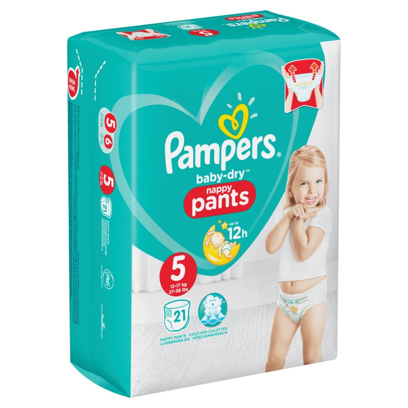 Pampers Baby Dry Pants Nappies, Size 5, 21 Nappies