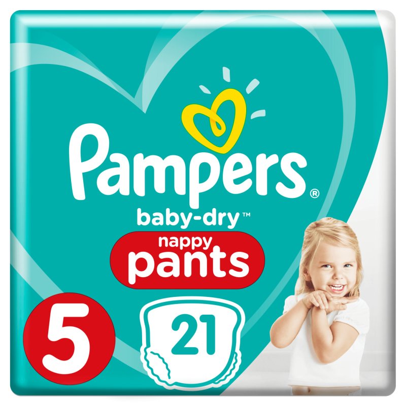 Pampers Baby Dry Pants Nappies, Size 5, 21 Nappies