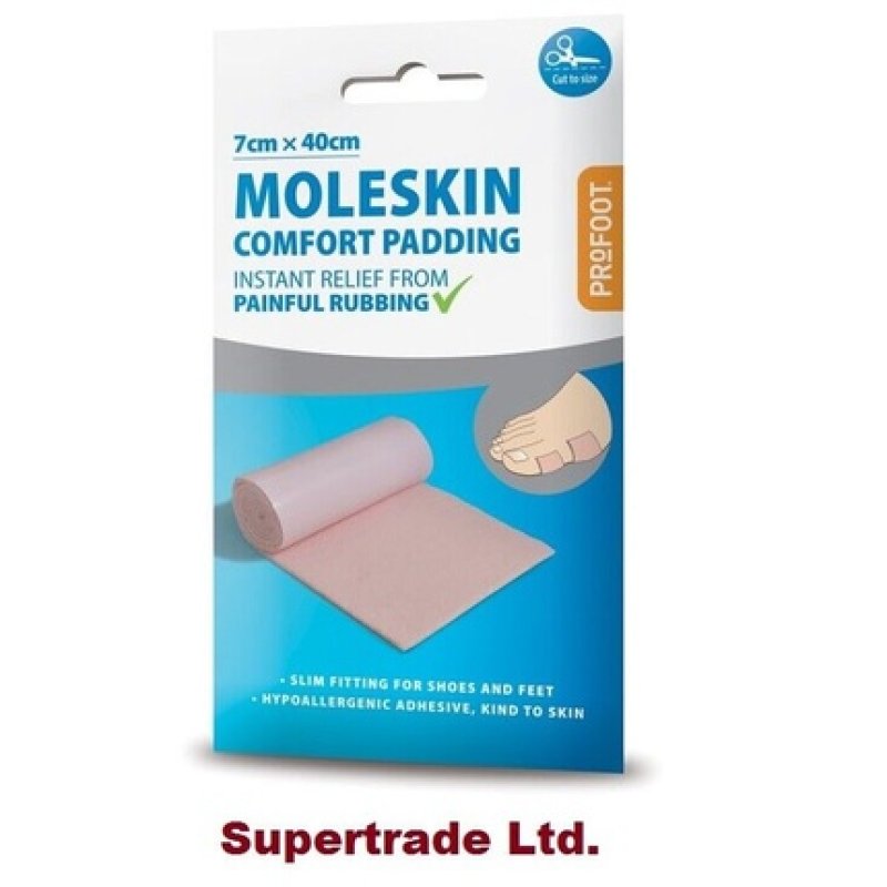 Profoot Moleskin Comfort Padding Sheet Instantly Relieves Friction 7cnx40cm
