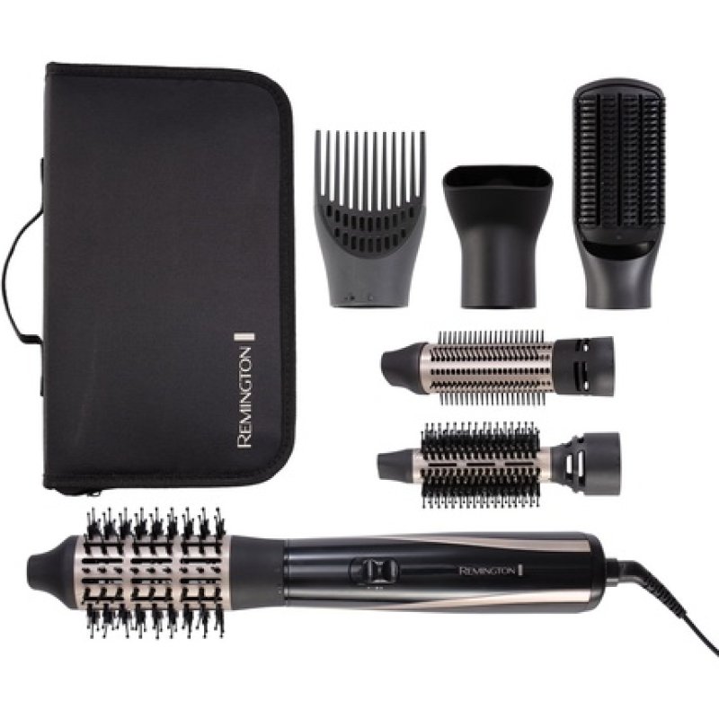 Remington Blow & Dry Caring Air Styler Hot Brush for All Hair Lengths with 6 Styling Attachments - 25mm, 38mm & 50mm