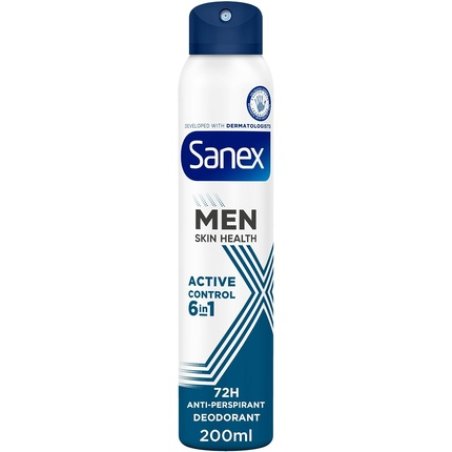 Sanex Men Active Control Antiperspirant Deodorant Spray 200ml 72 Hour Sweat