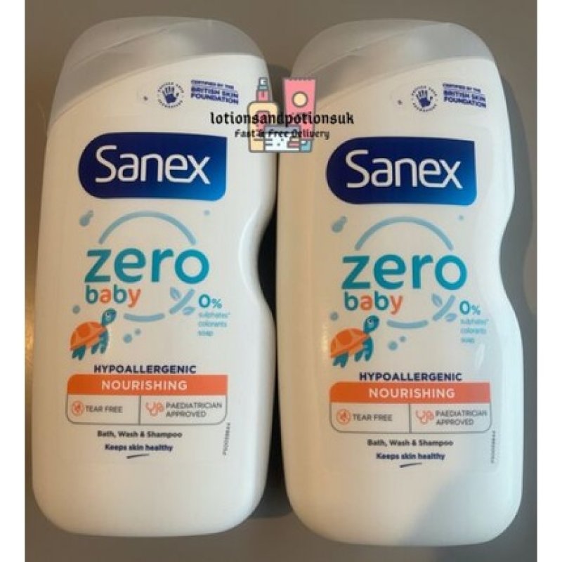 Sanex Baby Zero Hypoallergenic Nourishing Bath Wash Shampoo 450ml