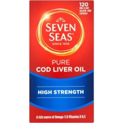 Seven Seas Pure Cod Liver Oil High Strength 120 One-a-Day Capsules