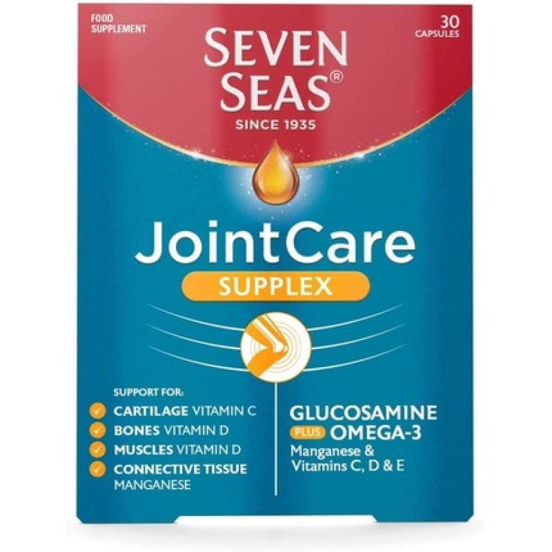 Seven Seas JointCare Supplements Supplex High Strength Capsules with Glucosamine Omega-3 EPA DHA Vitamin D C Manganese
