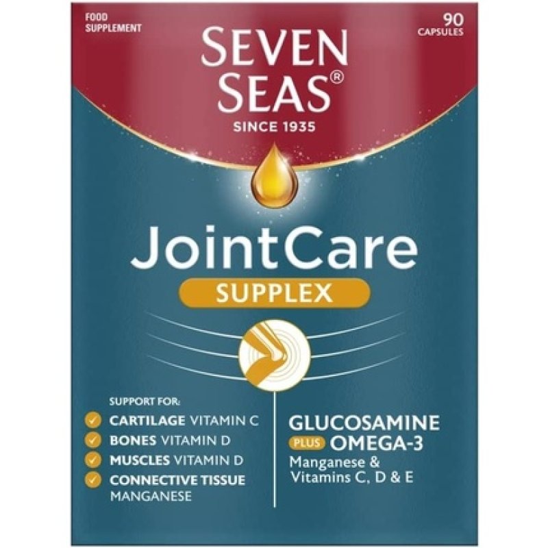 Seven Seas JointCare Supplements Supplex 90 High Strength Capsules with Glucosamine Omega-3 EPA DHA Vitamin D C
