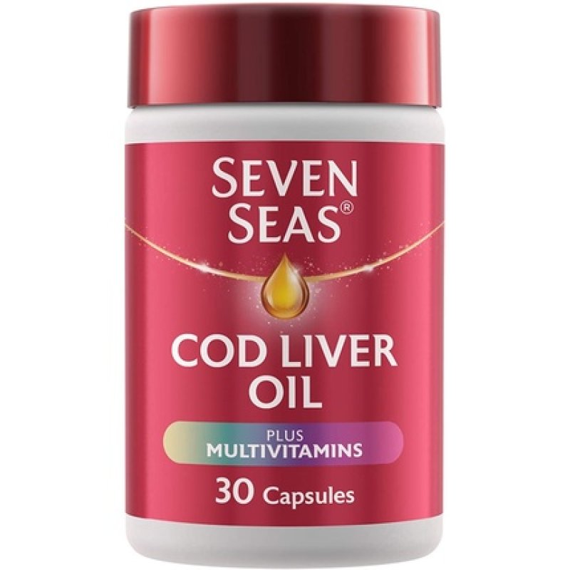 Seven Seas Cod Liver Oil Tablets Plus Multivitamins and Omega-3 30 High Strength Capsules