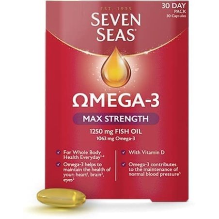 Seven Seas Omega-3 Fish Oil Max Strength 1250mg 30 Capsules with Vitamin D