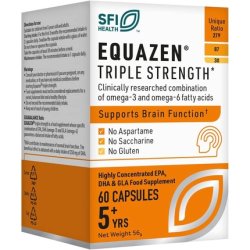EQUAZEN Triple Strength Omega 3 & 6 Supplement for Brain Function 60 Capsules