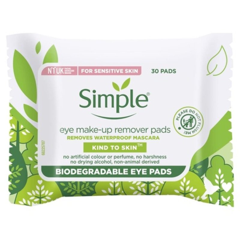 Simple Kind To Eyes Eye Makeup Remover Pads 30 Pieces