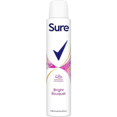 Sure Bright Bouquet Anti-Perspirant Aerosol Deodorant for Women 48-Hour Sweat and Odor Protection 200ml Fresh