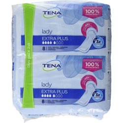 TENA Lady Extra Plus Pad 8 Count - Pack of 16