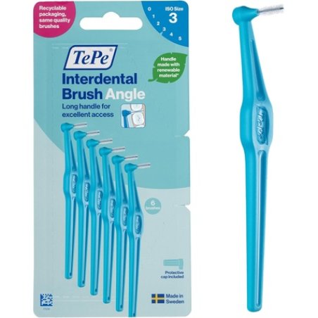 Tepe Interdental Brush Angle Blue 0.6mm ISO - Pack of 6