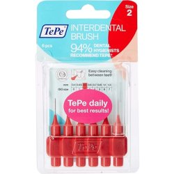 TEPE 0.5mm Interdental Red Brushes 6 Pack