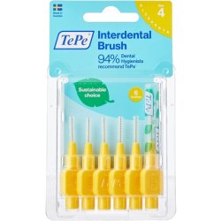 Tepe Interdental Brush 0.7mm Yellow 6 Pieces