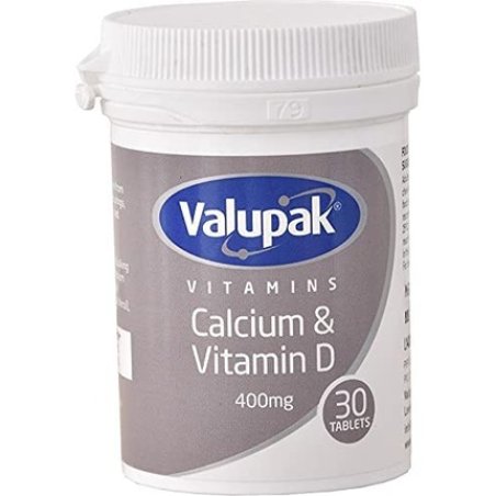 Valupak Calcium Vitamin D 400mg VP101 Tablets 30 Count