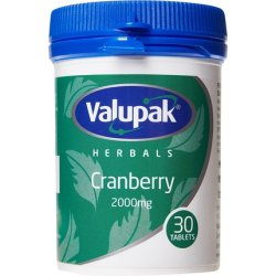 Valupak Cranberry 2000mg Tablets 30's