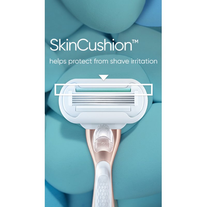 Gillette Venus Deluxe Smooth Sensitive Women's Razor with Rose Gold Metal Handle and Aloe Vera Lubrastrip