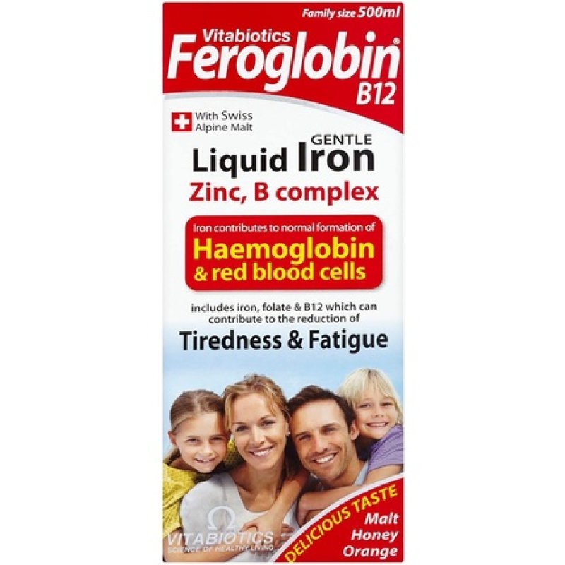 Vitabiotics Feroglobin B12 Gentle Liquid Iron, Zinc, Minerals & Vitamin B Complex 500ml