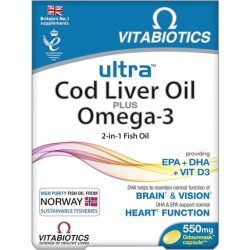 Vitabiotics Ultra Cod Liver Oil 60 Capsules Omega 3