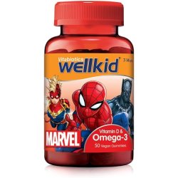 Vitabiotics WellKid Marvel Omega 3 and Vitamin D Soft Jellies 50 Count 174g