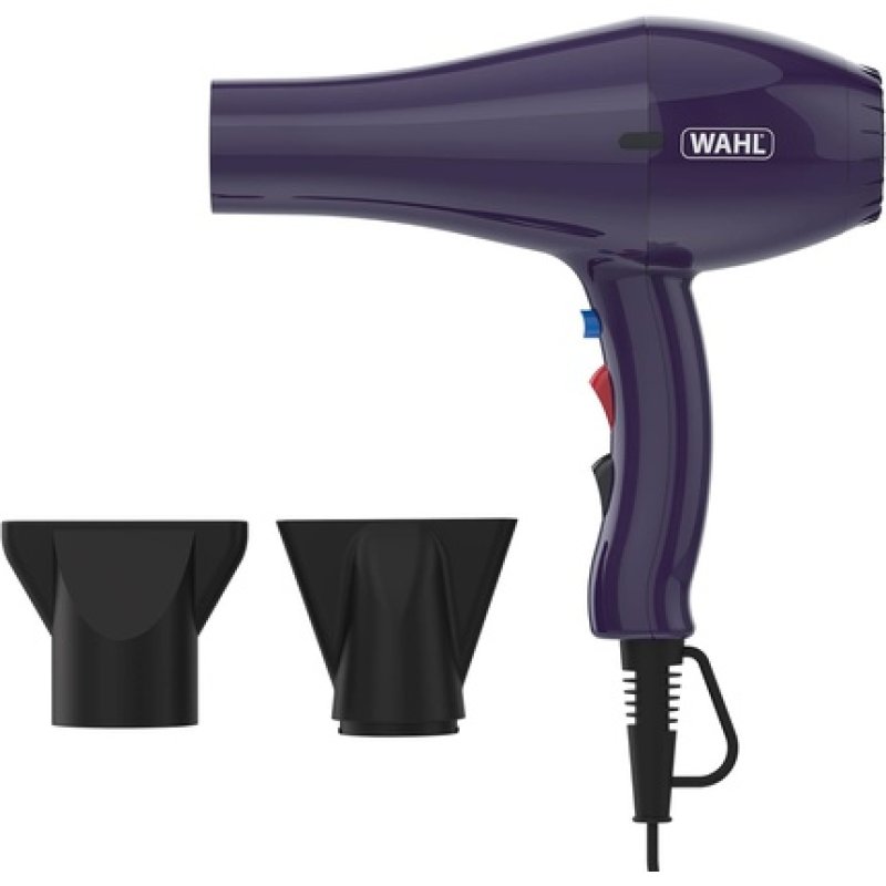 Wahl Ionic Style Hairdryer in Purple with Attachments Adjustable Temperature Three Heat Settings Two Speed Settings