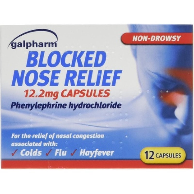 Galpharm Blocked Nose Relief Capsules 12 S 122mg