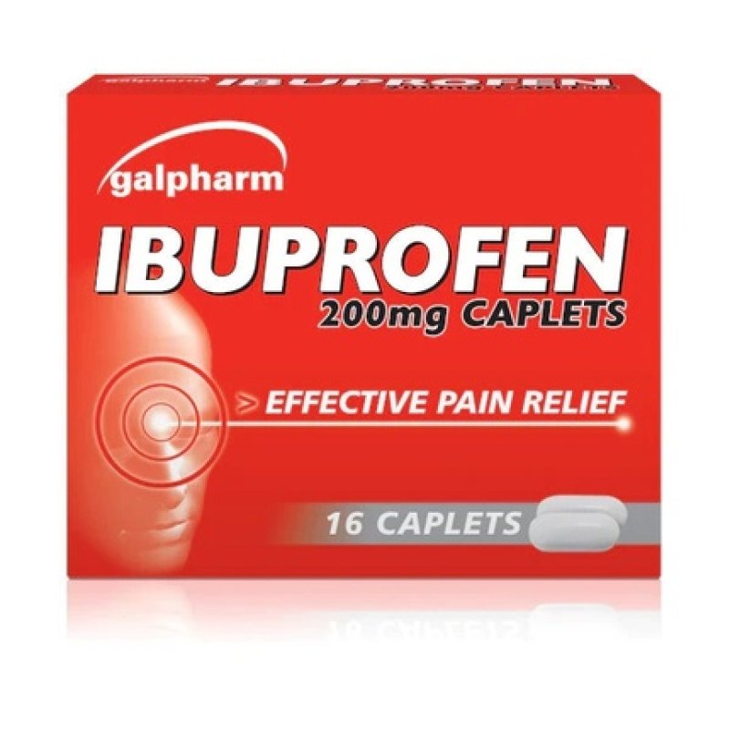 Galpharm Ibuprofen 200mg Caplets Pain Relief Migraine Pack Of 2