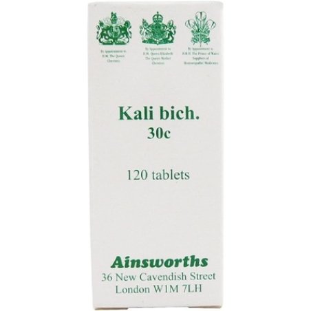 Ainsworths 30C Kali Bich Homoeopathic Remedy 120 Tablets