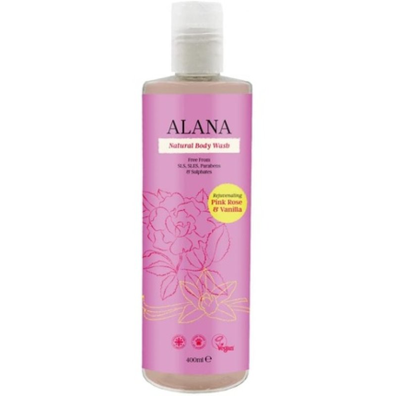 Alana Pink Rose & Vanilla Natural Body Wash 400ml
