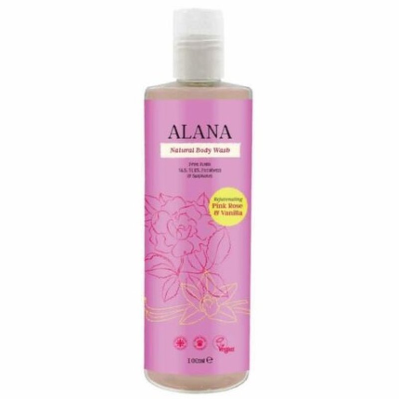 Alana Pink Rose & Vanilla Natural Body Wash Travel Size 100ml
