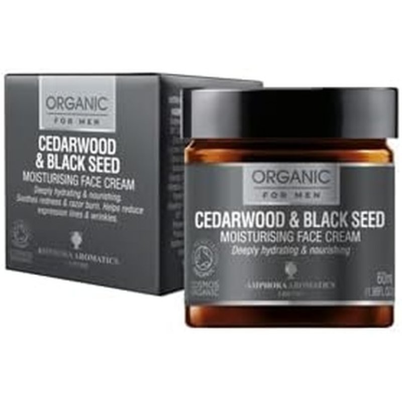 Amphora Aromatics Cedarwood & Black Seed Face Moisturiser For Men Cosmos Organic 60ml