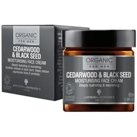 Amphora Aromatics Cedarwood & Black Seed Face Moisturiser For Men Cosmos Organic 60ml