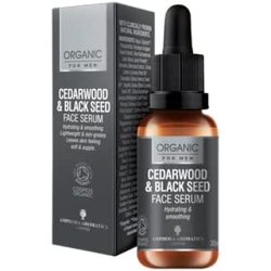 Amphora Aromatics Cedarwood & Black Seed Hydrating Face Serum for Men COSMOS Organic 30ml