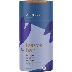 ATTITUDE Baking-Soda Free Deodorant EWG Verified Vegan and Plastic-free Body Care 85g Sea Salt