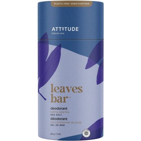 ATTITUDE Baking-Soda Free Deodorant EWG Verified Vegan and Plastic-free Body Care 85g Sea Salt