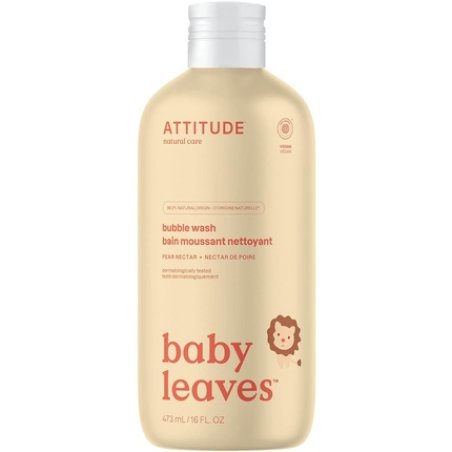 ATTITUDE 2-in-1 Bubble Wash Hair Shampoo and Body Soap for Baby Pear Nectar 473mL
