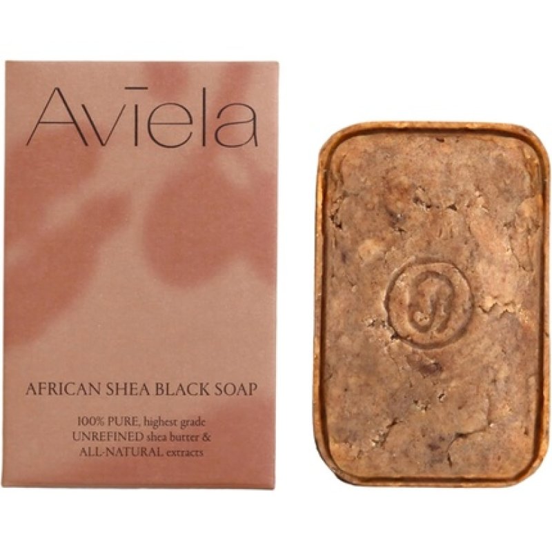 Aviela African Black Soap Bar With Shea Butter 120g