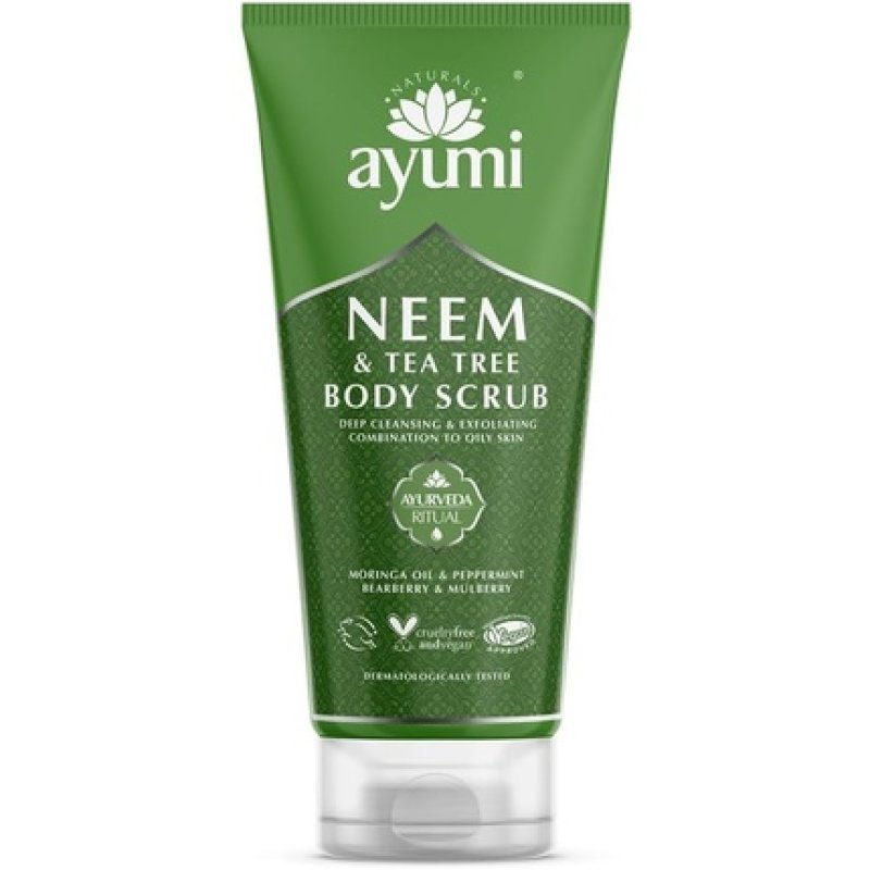 Ayumi Exfoliating Body Scrub with Neem and Tea Tree Oil for Oily Skin