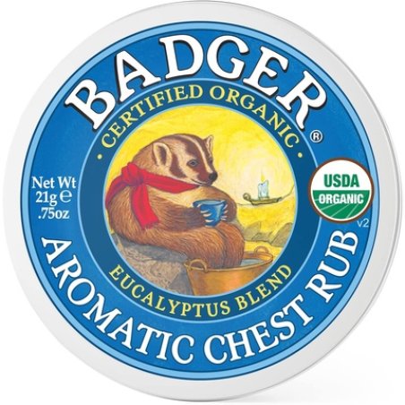 Badger Aromatic Chest Rub Eucalyptus & Mint Certified Organic Soothing Vapor Rub with Lavender Essential Oils Baby